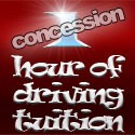 1 hour of driving tuition (concession rate)